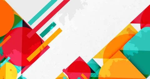 Squares, circles and triangles and grainy noisy texture. Vector Illustratio.. Illustrazione stock