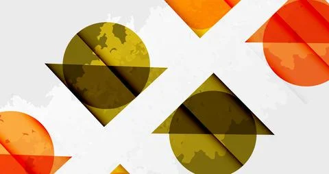 Squares, circles and triangles and grainy noisy texture. Vector Illustration For イラスト素材