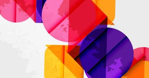 Squares, circles and triangles and grainy noisy texture. Vector Illustration For Stock Illustration