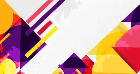 Squares, circles and triangles and grainy noisy texture. Vector Illustration For Stock Illustration