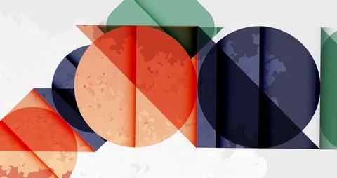 Squares, circles and triangles and grainy noisy texture. Vector Illustration For イラスト素材