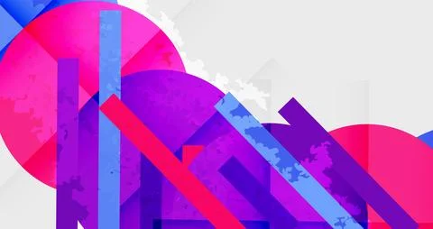 Squares, circles and triangles and grainy noisy texture. Vector Illustration For Stock Illustration