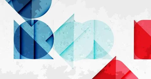 Squares, circles and triangles and grainy noisy texture. Vector Illustration For Illustrazione stock