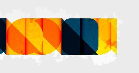 Squares, circles and triangles and grainy noisy texture. Vector Illustration For イラスト素材