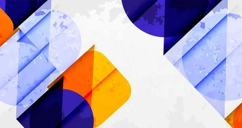 Squares, circles and triangles and grainy noisy texture. Vector Illustration For Stock Illustration