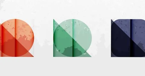 Squares, circles and triangles and grainy noisy texture. Vector Illustration For Stock Illustration