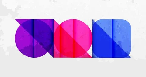 Squares, circles and triangles and grainy noisy texture. Vector Illustration For Stock Illustration