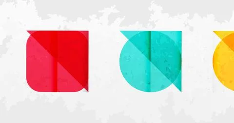 Squares, circles and triangles and grainy noisy texture. Vector Illustration For Stock Illustration
