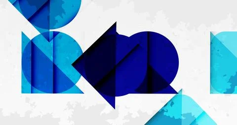 Squares, circles and triangles and grainy noisy texture. Vector Illustration For Stock Illustration