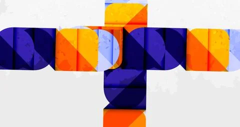 Squares, circles and triangles and grainy noisy texture. Vector Illustration For Illustrazione stock