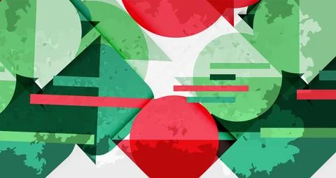 Squares, circles and triangles and grainy noisy texture. Vector Illustration For Stock Illustration