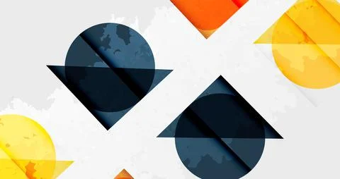 Squares, circles and triangles and grainy noisy texture. Vector Illustration For Stock Illustration