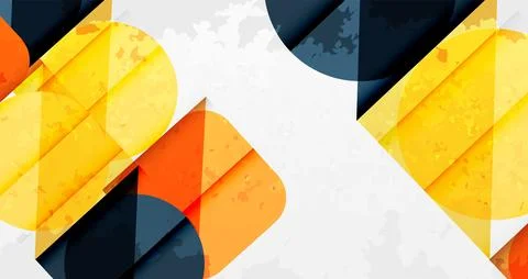 Squares, circles and triangles and grainy noisy texture. Vector Illustration For Illustrazione stock