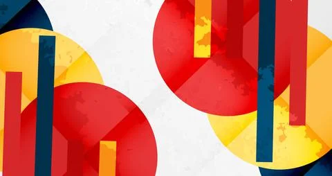 Squares, circles and triangles and grainy noisy texture. Vector Illustratio.. Illustrazione stock