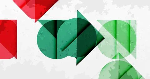 Squares, circles and triangles and grainy noisy texture. Vector Illustration For Stock Illustration