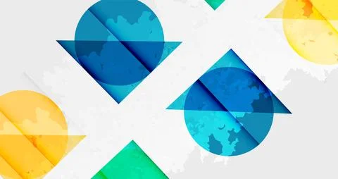 Squares, circles and triangles and grainy noisy texture. Vector Illustration For Illustrazione stock