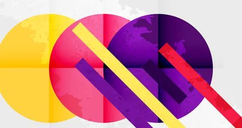 Squares, circles and triangles and grainy noisy texture. Vector Illustration For Illustrazione stock