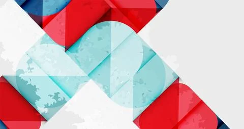 Squares, circles and triangles and grainy noisy texture. Vector Illustration For Illustrazione stock