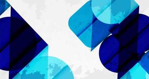 Squares, circles and triangles and grainy noisy texture. Vector Illustration For Illustrazione stock