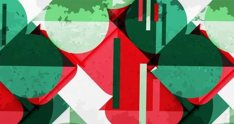 Squares, circles and triangles and grainy noisy texture. Vector Illustration For Stock Illustration