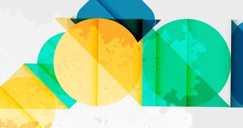 Squares, circles and triangles and grainy noisy texture. Vector Illustration For Illustrazione stock