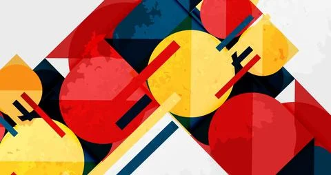 Squares, circles and triangles and grainy noisy texture. Vector Illustration For Stock Illustration