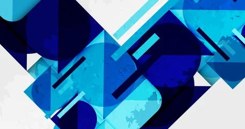 Squares, circles and triangles and grainy noisy texture. Vector Illustration For Stock Illustration