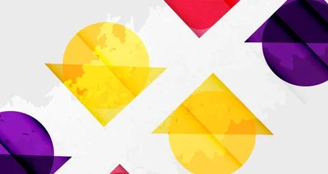 Squares, circles and triangles and grainy noisy texture. Vector Illustration For Illustrazione stock