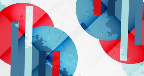 Squares, circles and triangles and grainy noisy texture. Vector Illustration For Stock Illustration