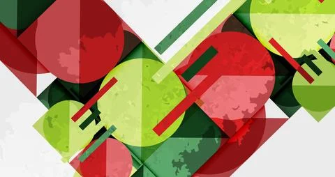 Squares, circles and triangles and grainy noisy texture. Vector Illustration For Stock Illustration