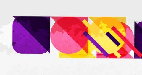 Squares, circles and triangles and grainy noisy texture. Vector Illustration For Illustrazione stock