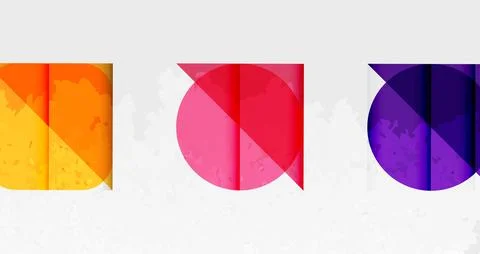 Squares, circles and triangles and grainy noisy texture. Vector Illustration For Stock Illustration