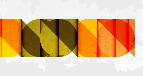 Squares, circles and triangles and grainy noisy texture. Vector Illustration For Illustrazione stock
