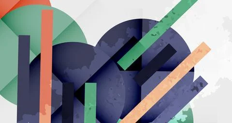 Squares, circles and triangles and grainy noisy texture. Vector Illustration For Stock Illustration