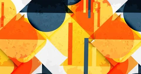 Squares, circles and triangles and grainy noisy texture. Vector Illustration For イラスト素材