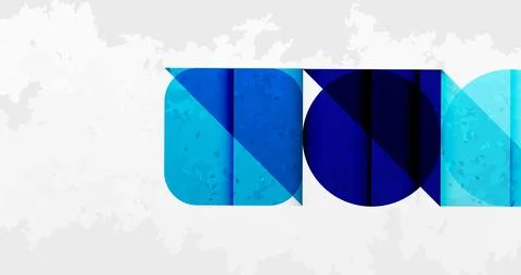 Squares, circles and triangles and grainy noisy texture. Vector Illustration For Illustrazione stock