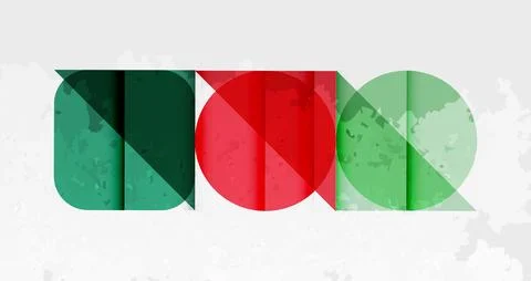 Squares, circles and triangles and grainy noisy texture. Vector Illustration For Illustrazione stock