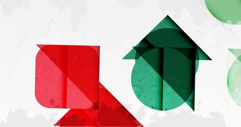 Squares, circles and triangles and grainy noisy texture. Vector Illustration For Stock Illustration