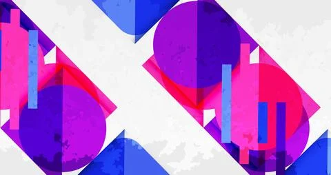 Squares, circles and triangles and grainy noisy texture. Vector Illustration For Stock Illustration
