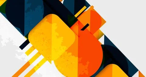 Squares, circles and triangles and grainy noisy texture. Vector Illustration For Stock Illustration