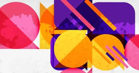 Squares, circles and triangles and grainy noisy texture. Vector Illustration For Stock Illustration