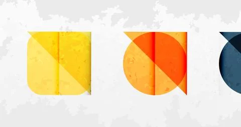 Squares, circles and triangles and grainy noisy texture. Vector Illustration For Stock Illustration