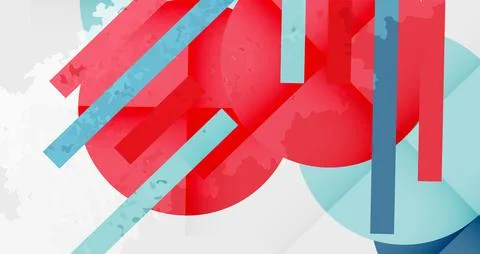 Squares, circles and triangles and grainy noisy texture. Vector Illustration For Stock Illustration