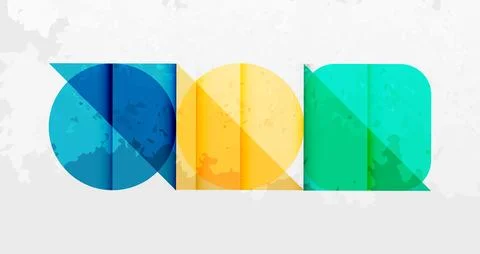 Squares, circles and triangles and grainy noisy texture. Vector Illustration For Illustrazione stock