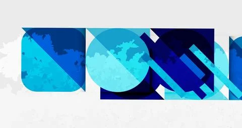 Squares, circles and triangles and grainy noisy texture. Vector Illustration For Stock Illustration