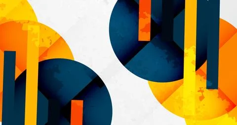 Squares, circles and triangles and grainy noisy texture. Vector Illustration For Illustrazione stock