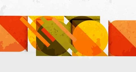Squares, circles and triangles and grainy noisy texture. Vector Illustration For Stock Illustration
