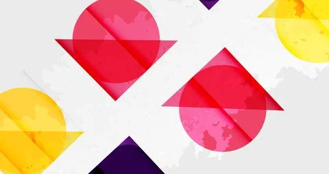 Squares, circles and triangles and grainy noisy texture. Vector Illustration For Illustrazione stock