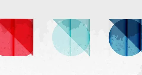 Squares, circles and triangles and grainy noisy texture. Vector Illustration For Illustrazione stock