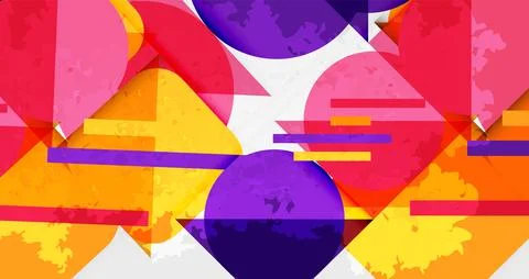 Squares, circles and triangles and grainy noisy texture. Vector Illustration For Stock Illustration